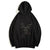 Felpa in cotone con cappuccio orientale unisex con ricamo Phoenix