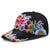 Casquette de baseball unisexe oriental Snapback à broderies florales et vagues