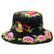 Chapeau de seau oriental traditionnel unisexe de broderie florale Chapeau de plage