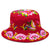 Cappello da spiaggia tradizionale orientale unisex con ricamo floreale