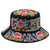 Floral Embroidery Unisex Traditional Oriental Bucket Hat Beach Hat