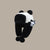 Panda Head Designed Winter Warm Fur Wool Ski Cap with Earflaps