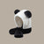 Panda Head Designed Winter Warm Fur Hood with Short Neck Scarf