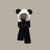Panda Head Designed Winter Warm Fur Hood with Long Neck Scarf