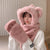 Jennie Bear Designed Winter Warm Fur Hood with Long Neck Scarf & Bear Claw Gloves