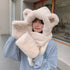 Jennie Bear Designed Winter Warm Fur Hood with Long Neck Scarf & Bear Claw Gloves