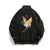 Kranich Stickerei Stehkragen Camo Fleece Unisex Jacke im chinesischen Stil