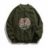 Floral Kreis Stickerei Dicke Camo Fleece Unisex Jacke im chinesischen Stil