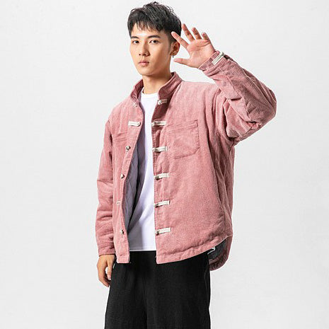 Thick Corduroy Unisex Chinese Style Jacket Casual Coat
