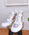 Zapatos deportivos de brocado floral y cuero Zapatillas estilo chino