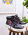 Brocart floral et chaussures de sport en cuir Baskets de style chinois