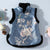 Gilet en fourrure de brocart floral avec haut en cheongsam