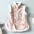 Floral Suede Fur Edge Cheongsam Top Chinese Wadded Waistcoat Vest