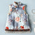 Floral Brocade Cheongsam Top Chinese Wadded Waistcoat Vest with Tassels