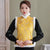 Crane Pattern Brocade Fur Edge Chinese Wadded Waistcoat Vest