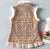 Floral Embroidery Organza Chinese Wadded Waistcoat Vest with Lace Edge