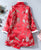 Manteau coupe-vent moulant de style chinois avec col en fourrure de brocart floral