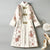 Floral Brocade Fur Edge Chinese Style Knee Length Wind Coat