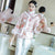 Fancy Cotton Fur Edge Chinese Style Floral Wadded Coat