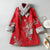 Manteau coupe-vent de style chinois en coton fantaisie avec écharpe et manchette en fourrure
