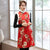 Floral Brocade Knee Length Chinese Wadded Waistcoat Chinese Dress