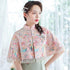 Cheongsam – Bolero-Jacke mit Schalen und Schalen aus floraler Spitze und Quasten