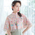 Chaqueta estilo bolero con capa de mantón de encaje floral a juego Cheongsam con borlas