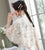 Cheongsam Matched V Neck Floral Lace Shawl Cloak Bolero Jacket with Flower Button