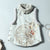 Fur Collar & Cuff Floral Embroidery Thick Chinese Style Waistcoat Vest