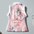 Fur Collar & Cuff Chinese Style Thick Floral Waistcoat Vest