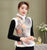 Gilet gilet stile cinese in pelle scamosciata floreale con bordo in pelliccia