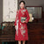 Long Sleeve Fancy Cotton Fur Collar Chinese Style Floral Wadded Coat