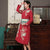 Ausgefallener Baumwoll-Pelzrand im chinesischen Stil mit Blumenwatte-Mantel