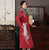 Long Sleeve Fancy Cotton Fur Collar Chinese Style Floral Wadded Coat