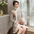Floral Fancy Cotton Fur Edge Women's Chinese Style Wadded Coat