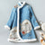 Floral Fancy Cotton Fur Edge Women's Chinese Style Wadded Coat