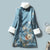 Floral Brocade Fur Edge Women's Chinese Style Wadded Coat