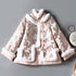 Floral Brocade Fur Edge Women's Chinese Style Wadded Coat with Strap Buttons
