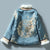 Floral Brocade Fur Edge Women's Chinese Style Wadded Coat