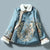 Floral Brocade Fur Edge Women's Chinese Style Wadded Coat