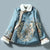 Floral Brocade Fur Edge Women's Chinese Style Wadded Coat