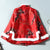 Floral Brocade Fur Edge Women's Chinese Style Wadded Coat with Strap Buttons