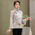 High Collar Fancy Cotton Fur Edge Women's Chinese Style Jacket Wadded Coat