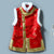 Auspicious Pattern Brocade Fur Collar & Cuff Chinese Style Thick Waistcoat Vest