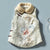 Floral Embroidery Brocade Fur Collar & Cuff Chinese Style Thick Waistcoat Vest