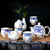 Blau-weißes Porzellan Kung Fu Teeservice Tassen & Teekanne 7-teilig
