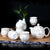 Ensemble de thé Kung Fu en porcelaine de peinture florale Tasses et théière 7 pièces