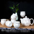 Floral Paint Porcelain Kung Fu Tea Set Cups & Teapot 7 Pieces