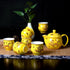 Set da tè in porcellana Kung Fu Dragon Paint, tazze e teiera 7 pezzi
