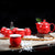Set da tè in porcellana Kung Fu con pittura floreale, tazze e teiera 7 pezzi